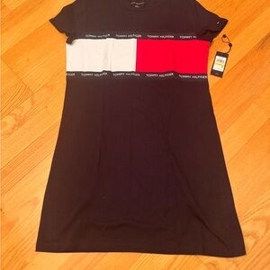 Tommy Hilfiger Black, White & Red Colorblock Mini Dress